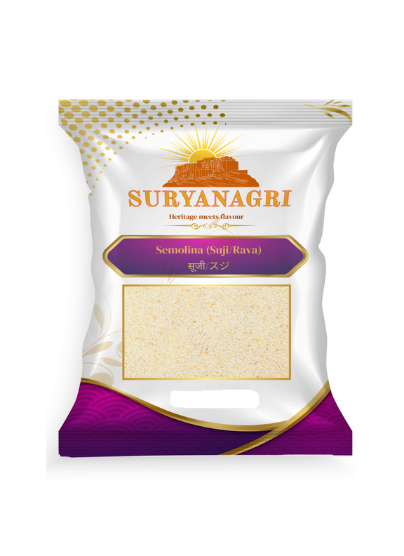 Suryanagri Semolina package on a white background